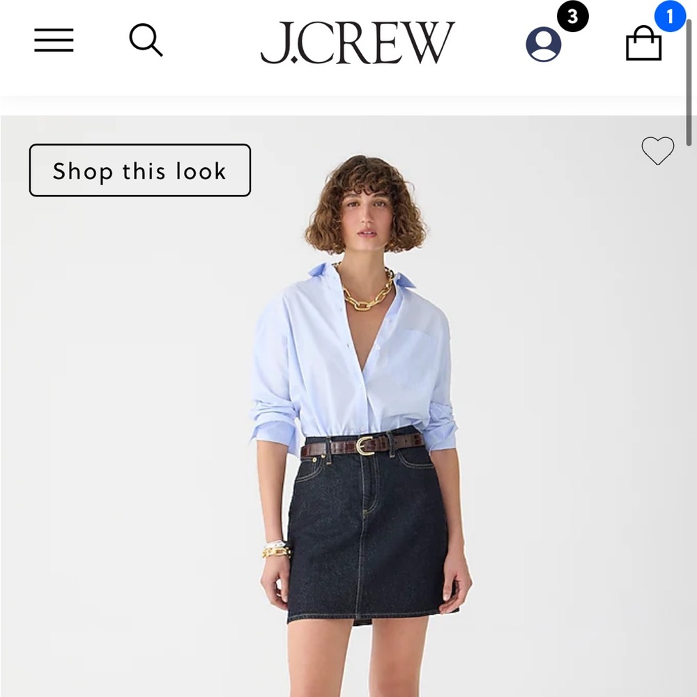J. Crew Denim Mini Skirt Size 30 (women’s 10) DARK BLUE DENIM WASH NWT